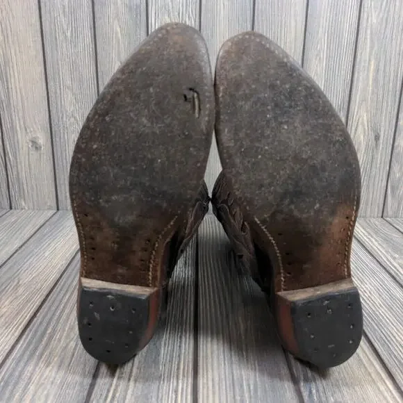 Boulet Leather Western Boots‎ Women Cowgirlcore Chic Overlay Cutout Sz 7 Canada - Picture 10 of 13